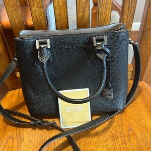 Michael Kors Black Adele Crossbody Bag with Silver Hardware EUC!!
